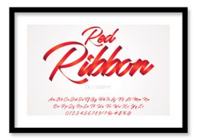 Red ribbon alphabet design