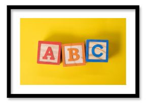 A, B and C wooden blocks