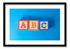 A, B and C wooden blocks