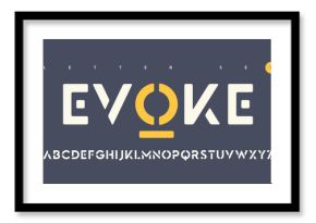 Vector sans serif urban stencil rounded letter set, cropped alphabet