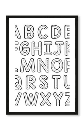 Teacher Font Trace Letter Formation - Uppercase Black and White