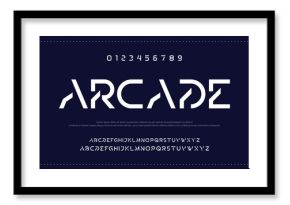 Design Modern abstract digital alphabet font. Minimal technology typography, Creative urban sport fashion futuristic font and with numbers. vector illustration.