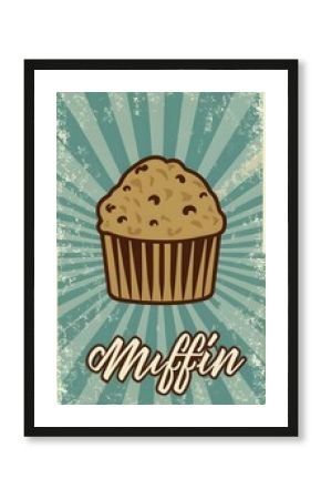 retro muffin poster