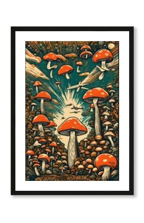 a vintage retro psychedelic concert gig band music poster 