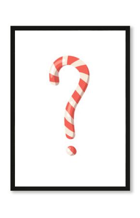 Cartoon vector illustration Christmas Candy Cane. Hand drawn sign font. Actual Creative Holidays sweet symbols question mark