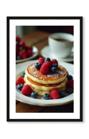 delightful breakfast celebration for the most important woman in your life Heart pancakes bursting with fresh berries and heartfelt note expressing your love and gratitude perfect start to Mothers Day