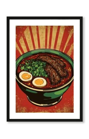 Ramen bowl with pork and egg