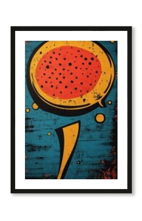 Retro speech bubble design with pizza slice and grunge texture.