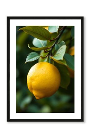 Lemon branch botanical fruit art vertical