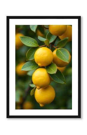 Lemon branch botanical fruit art vertical