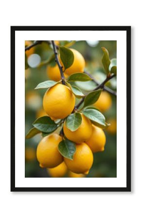 Lemon branch botanical fruit art vertical