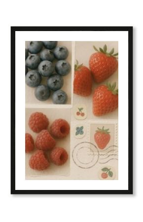 Vintage berries collage art