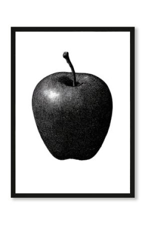 Vintage Apple In Retro Engraving. Fruit For Nostalgic Aesthetics Illustration Isolated On Transparent Background