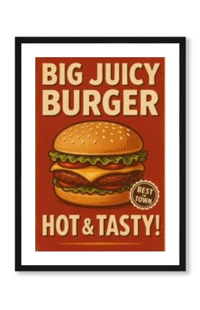 Vintage Burger Poster