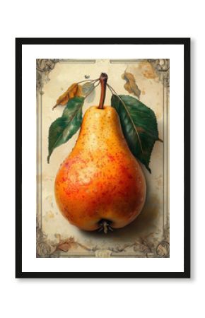 A colorful pear on a light creative background.