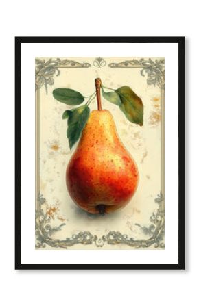 A colorful pear on a light creative background.