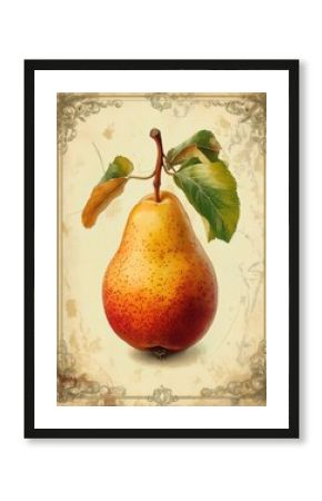 A colorful pear on a light creative background.