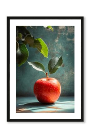 Minimalist retro apple still life vintage botanical surreal fruit illustration artistic design textured painting rustic soft light natural organic delicate fine art warm poster room home decor fresh