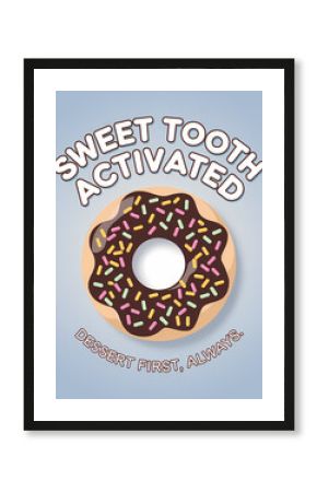 Chocolate Frosted Donut with Sprinkles: Sweet Treat Vector Illustration