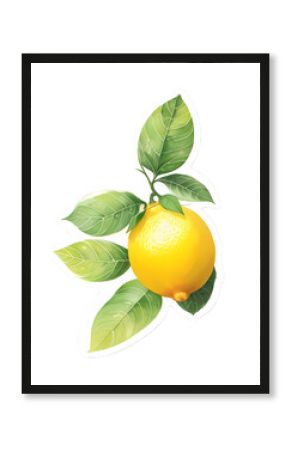 lemon sticker water color. ai generate