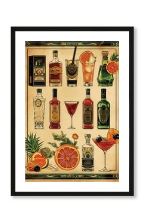  Vintage Alcohol Poster "Vintage Alcohol Advertisement Collage"