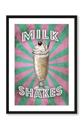 Milk Shakes Retroposter