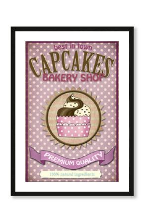 vintage cupcake poster design