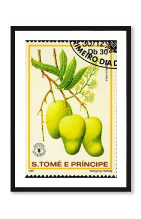 Mango fruits on postage stamp