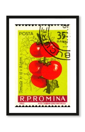 Tomatoes on postage stamp