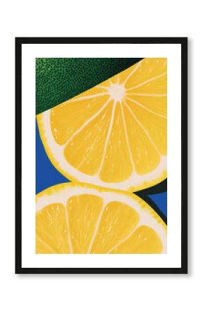 lemon, vitamin c - pop art style, color block – ideal for vitamin c ads, health campaigns, creative posters, or vibrant packaging design