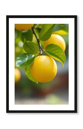 Lemon branch botanical fruit art vertical
