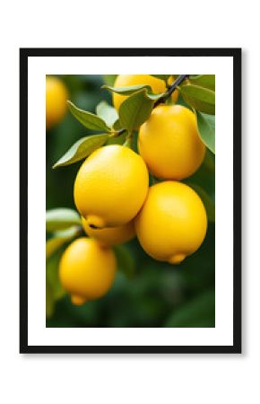 Lemon branch botanical fruit art vertical