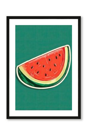 Watermelon slice graphic, retro style