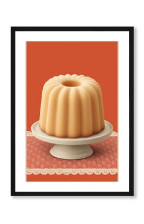 A vintage-style poster reminiscent of an old bakery, with a warm red background. This inviting and classic design is perfect for creating a cozy, nostalgic atmosphere in marketing materials for food
