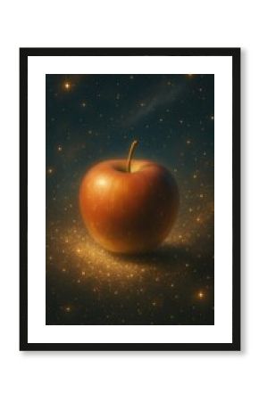 Apple amidst sparkling cosmic stars mobile wallpaper