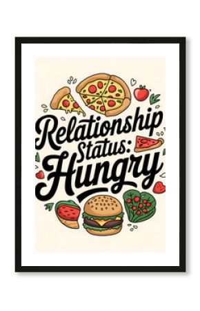 Poster with a pizza and a hamburger. Graphic, photo, vector, images, illustration, art, design, clipart, abstract, digital, tshirt, pattern, mockup, stock
