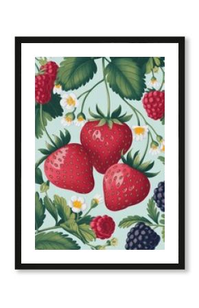 A Beautiful Strawberry and Blackberry Pattern