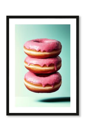 Vintage retro donut advertisement poster.