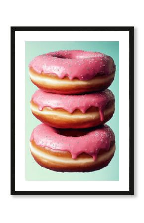 Vintage retro donut advertisement poster.