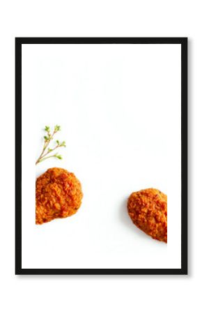 ad image of fried chicken with blank copy space for text. poster background concept