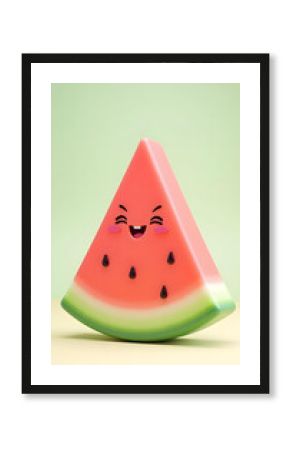 slice of watermelon on white