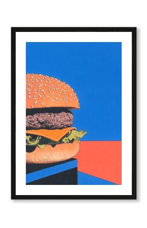 retro style burger illustration – vintage fast food drawing for posters, menus, and branding designs