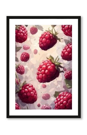 Ripe raspberries on a light background.
