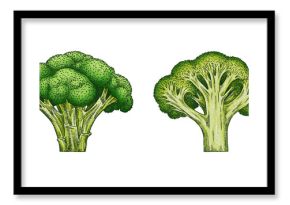 black and white engrave isolated broccoli illustration