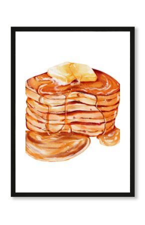 Pile of homemade Pancakes Watercolor