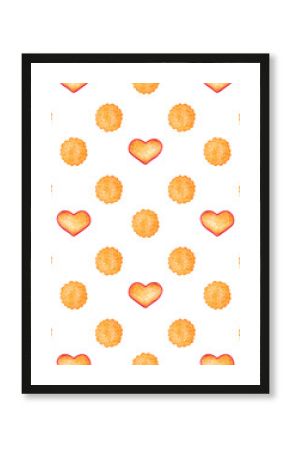 Hand drawn watercolor cookie seamless pattern. Christmass and New Year symbol, decorative element. Scrapbook, poster, label, banner, post card.