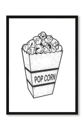 Pop corn sketch raster illustration