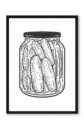 pickled cucumbers sketch raster illustration