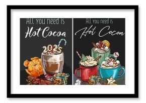 Hot Cocoa Station Bar Signboard Christmas Cookie Gingerbread Sweets Candy Christmas DIY Signboard Holiday Crafts 2025