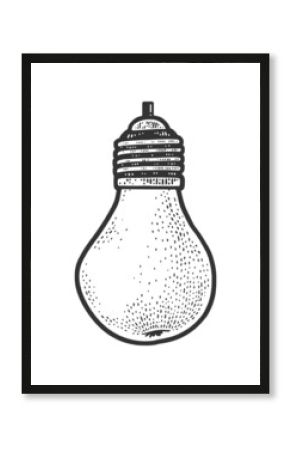 Pear as lightbulb sketch raster illustration